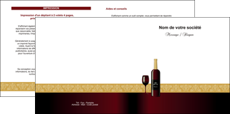 modele depliant 2 volets  4 pages  vin commerce et producteur vin vignoble bouteille de vin MIFCH23282