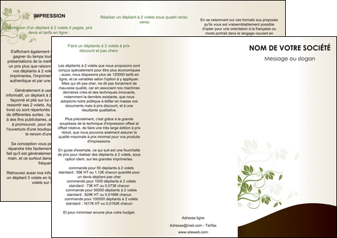 faire modele a imprimer depliant 3 volets  6 pages  fleuriste et jardinage feuilles feuilles vertes nature MLGI23610