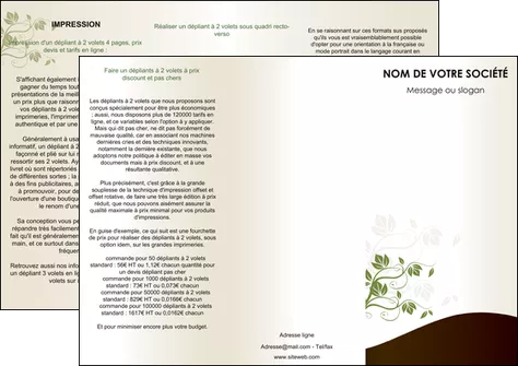 faire modele a imprimer depliant 3 volets  6 pages  fleuriste et jardinage feuilles feuilles vertes nature MLIGLU23610