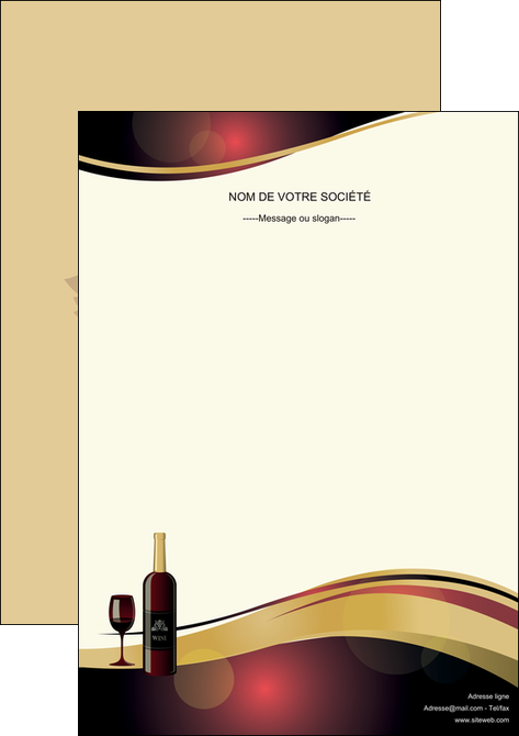 maquette en ligne a personnaliser affiche vin commerce et producteur vin vignoble bouteille de vin MIS24290