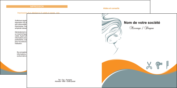 faire depliant 2 volets  4 pages  institut de beaute coiffure beaute salon de coiffure MLGI24454