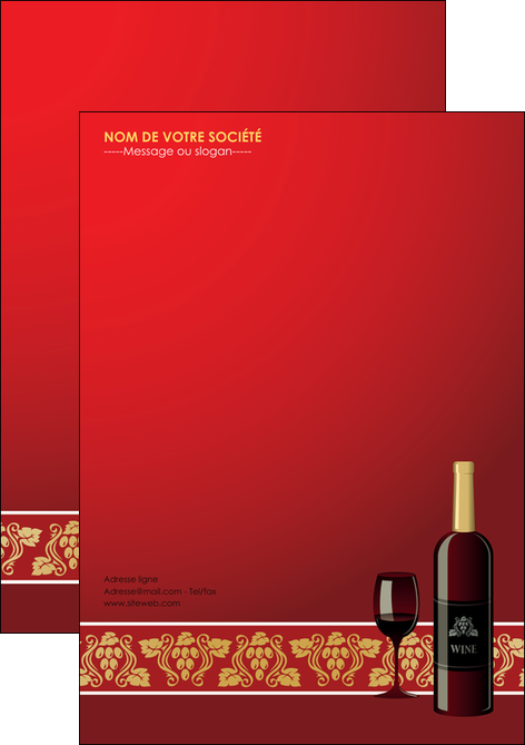 realiser flyers vin commerce et producteur vin vignoble bouteille de vin MIFLU25258