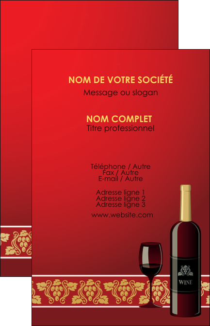 creer modele en ligne carte de visite vin commerce et producteur vin vignoble bouteille de vin MMIF25266