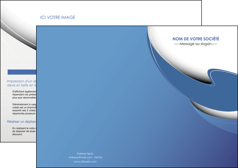 modele en ligne depliant 2 volets  4 pages  ure en  bleu pastel courbes fluides MIFLU25308