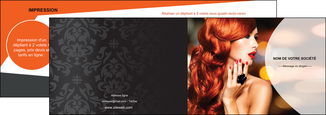 realiser depliant 2 volets  4 pages  centre esthetique  coiffure coiffeur coiffeuse MIF25558