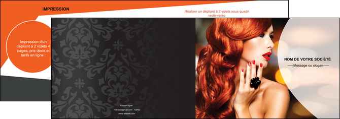creer modele en ligne depliant 2 volets  4 pages  centre esthetique  coiffure coiffeur coiffeuse MLGI25570