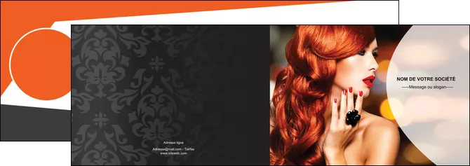 creer modele en ligne depliant 2 volets  4 pages  centre esthetique  coiffure coiffeur coiffeuse MID25572