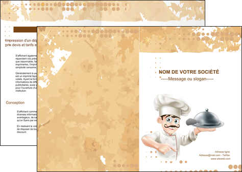 imprimerie depliant 2 volets  4 pages  boulangerie restaurant restauration restaurateur MID25810