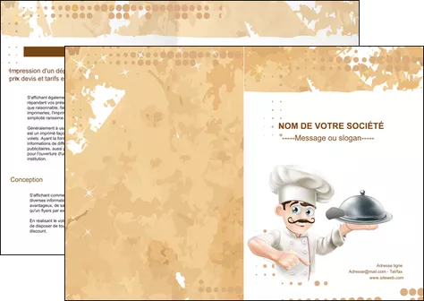 imprimerie depliant 2 volets  4 pages  boulangerie restaurant restauration restaurateur MIFLU25810