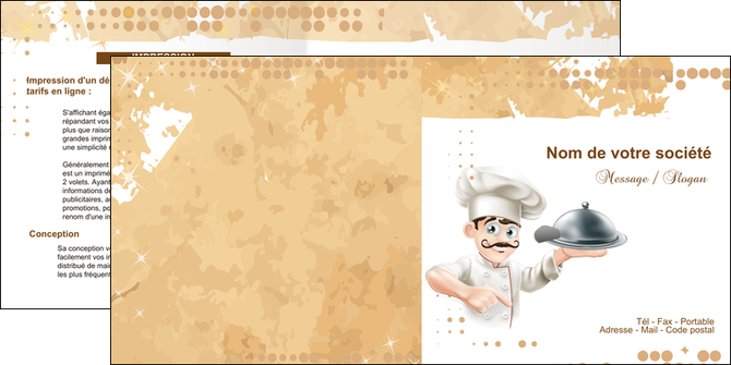 personnaliser maquette depliant 2 volets  4 pages  boulangerie restaurant restauration restaurateur MID25826