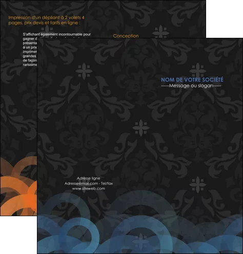 faire modele a imprimer depliant 2 volets  4 pages  textures contextures structures MMIF26022