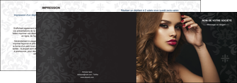 imprimer depliant 2 volets  4 pages  cosmetique coiffure salon salon de coiffure MLIG26052
