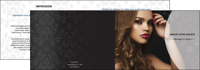 imprimerie depliant 2 volets  4 pages  cosmetique coiffure salon salon de coiffure MIFCH26072