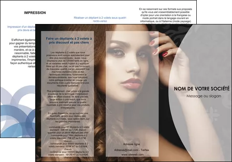 personnaliser maquette depliant 3 volets  6 pages  cosmetique coiffure salon salon de coiffure MIFBE26140
