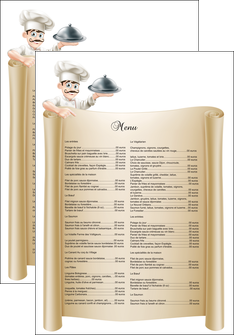impression affiche metiers de la cuisine menu restaurant restaurant francais MLIGBE26144