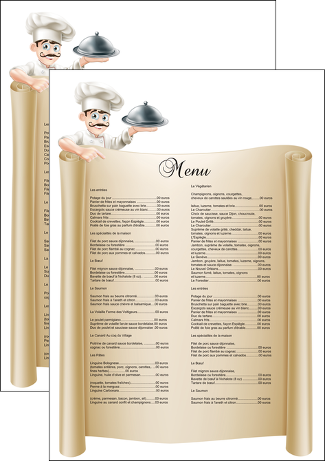 cree affiche metiers de la cuisine menu restaurant restaurant francais MIFBE26146