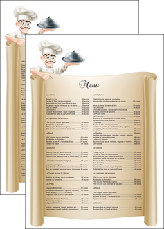 personnaliser maquette affiche metiers de la cuisine menu restaurant restaurant francais MLIG26158