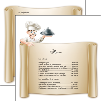 impression flyers metiers de la cuisine menu restaurant restaurant francais MIFCH26168