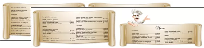 faire depliant 2 volets  4 pages  metiers de la cuisine menu restaurant restaurant francais MIFCH26210