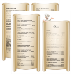 creation graphique en ligne depliant 2 volets  4 pages  metiers de la cuisine menu restaurant restaurant francais MLIP26212