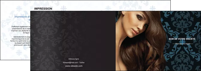 cree depliant 2 volets  4 pages  centre esthetique  coiffure salon de coiffure beaute MIFBE26300