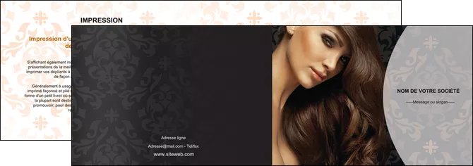 cree depliant 2 volets  4 pages  centre esthetique  coiffure coiffeur coiffeuse MLGI26322