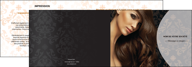 personnaliser maquette depliant 2 volets  4 pages  centre esthetique  coiffure coiffeur coiffeuse MLGI26324