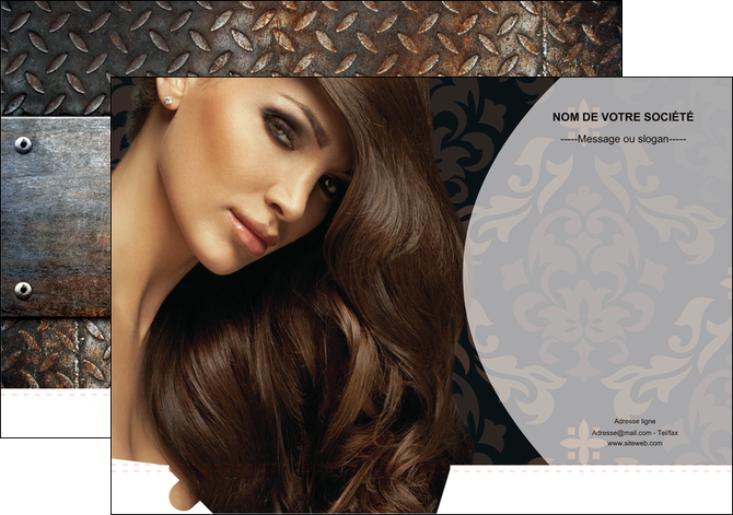 personnaliser maquette pochette a rabat centre esthetique  coiffure coiffeur coiffeuse MIDCH26328