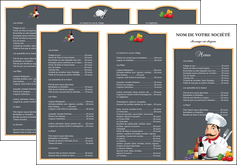 personnaliser modele de depliant 3 volets  6 pages  metiers de la cuisine menu restaurant restaurant francais MLGI26410