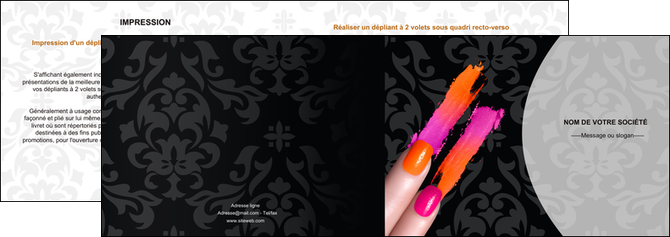 faire modele a imprimer depliant 2 volets  4 pages  cosmetique beaute ongles beaute des ongles MLGI26524