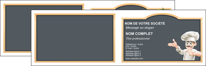 personnaliser maquette carte de visite metiers de la cuisine menu restaurant restaurant francais MIDBE26624