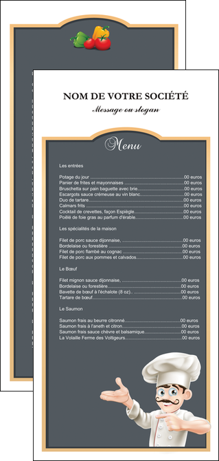 realiser flyers metiers de la cuisine menu restaurant restaurant francais MIDCH26628