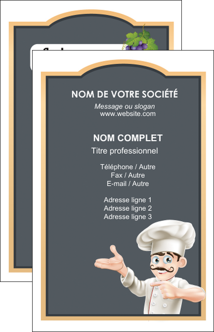 imprimerie carte de visite metiers de la cuisine menu restaurant restaurant francais MLIGLU26642