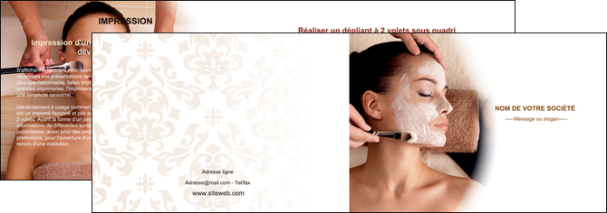 modele depliant 2 volets  4 pages  centre esthetique  masque masque du visage soin du visage MLIG26854