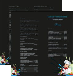 imprimerie depliant 2 volets  4 pages  metiers de la cuisine menu restaurant restaurant francais MFLUOO26864