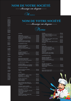 exemple flyers metiers de la cuisine menu restaurant restaurant francais MLIGBE26866