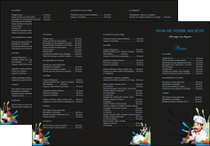 imprimer depliant 3 volets  6 pages  metiers de la cuisine menu restaurant restaurant francais MIDLU26870