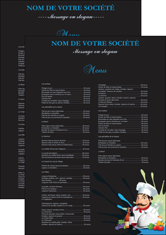 realiser affiche metiers de la cuisine menu restaurant restaurant francais MIDCH26874