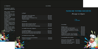 imprimerie depliant 2 volets  4 pages  metiers de la cuisine menu restaurant restaurant francais MLIGCH26888