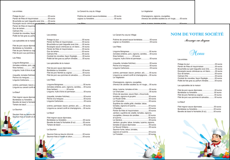 creation graphique en ligne depliant 3 volets  6 pages  metiers de la cuisine menu restaurant restaurant francais MIDLU26940