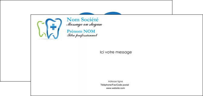 personnaliser maquette carte de correspondance dentiste dents dentiste dentier MIFCH26998