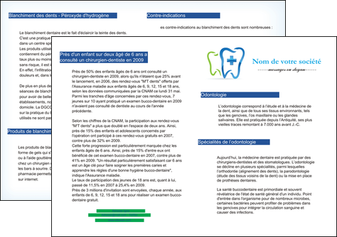 creer modele en ligne depliant 2 volets  4 pages  dentiste dents dentiste dentier MIFBE27006