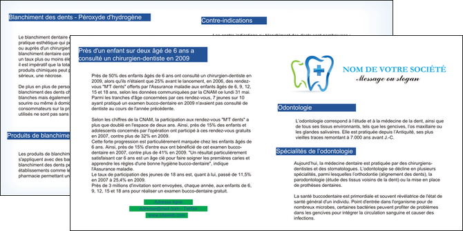 impression depliant 2 volets  4 pages  dentiste dents dentiste dentier MIF27010