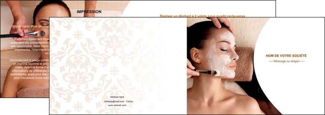 exemple depliant 2 volets  4 pages  centre esthetique  masque masque du visage soin du visage MLGI27028