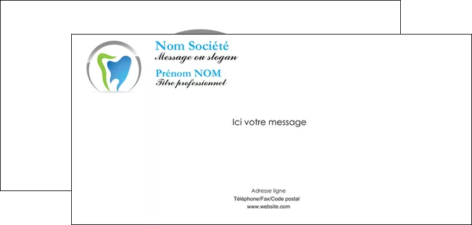 creation graphique en ligne carte de correspondance dentiste dents soins dentaires caries MIFCH27126