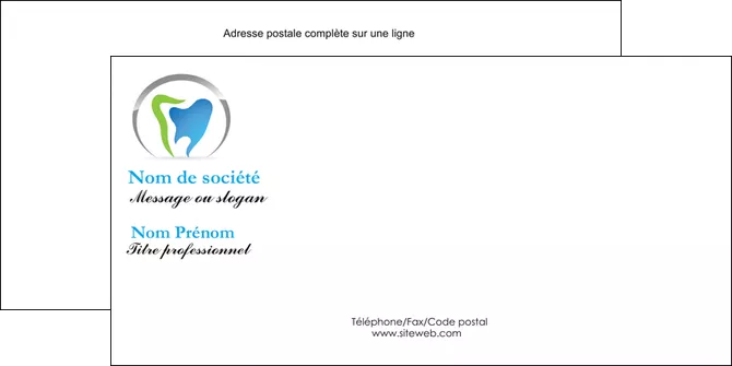 maquette en ligne a personnaliser enveloppe dentiste dents soins dentaires caries MIFBE27128