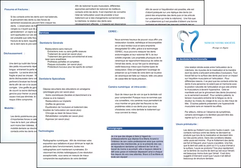 imprimer depliant 3 volets  6 pages  dentiste dents soins dentaires caries MID27152