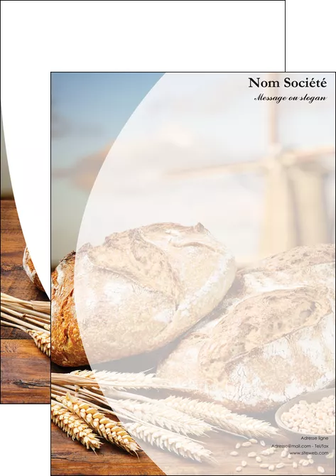 personnaliser modele de tete de lettre sandwicherie et fast food boulangerie boulanger boulange MIFBE27230