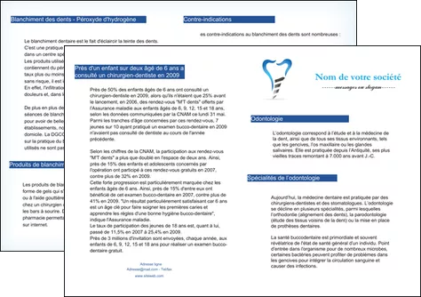 imprimerie depliant 2 volets  4 pages  dentiste dents soins dentaires caries MID27298