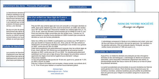 realiser depliant 2 volets  4 pages  dentiste dents soins dentaires caries MID27302